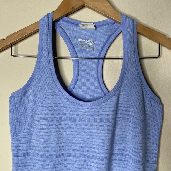 Saucony Womens Racerback Tank Athletic Top Blue Size S - Picture 2 of 10
